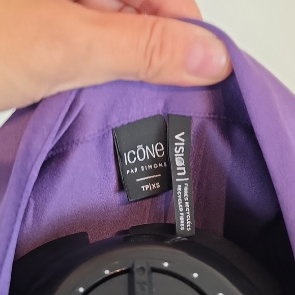 Icône par Simons Purple Wrap Shirt Dress Long Sleeve Tie Waist XS - Picture 6 of 10